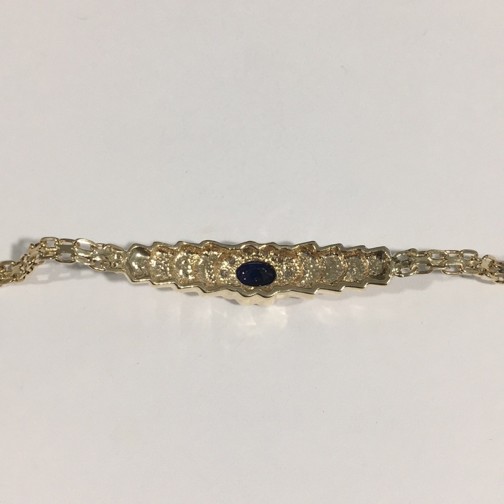14k Yellow Gold Diamond 💎 & Sapphire Bracelet - Picture 6 of 6